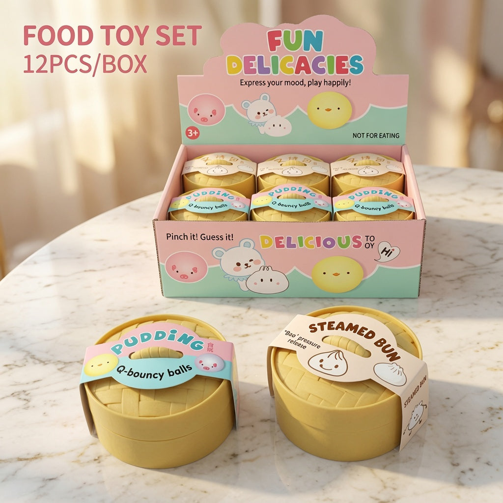 Stress-relief toy: Realistic Char Siu Bun Squishy Toy for Children, Slow Rebound Small Steamed Bun