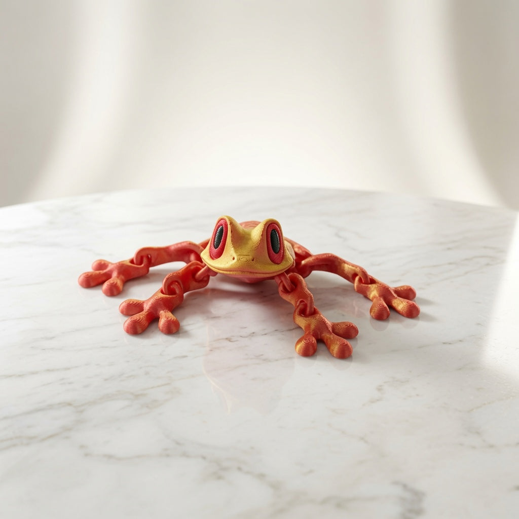 3d Printable cross-border Christmas bestseller magnetic frog fridge magnet with movable joints, tree frog hot-selling stall model toy