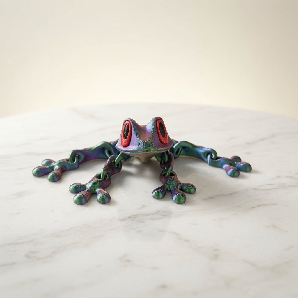 3d Printable cross-border Christmas bestseller magnetic frog fridge magnet with movable joints, tree frog hot-selling stall model toy