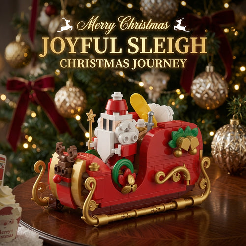 Genuine Jiaqi1302Colorful Christmas Tree Building Blocks Rotating Music Box Chinese Christmas Building Block Gift
